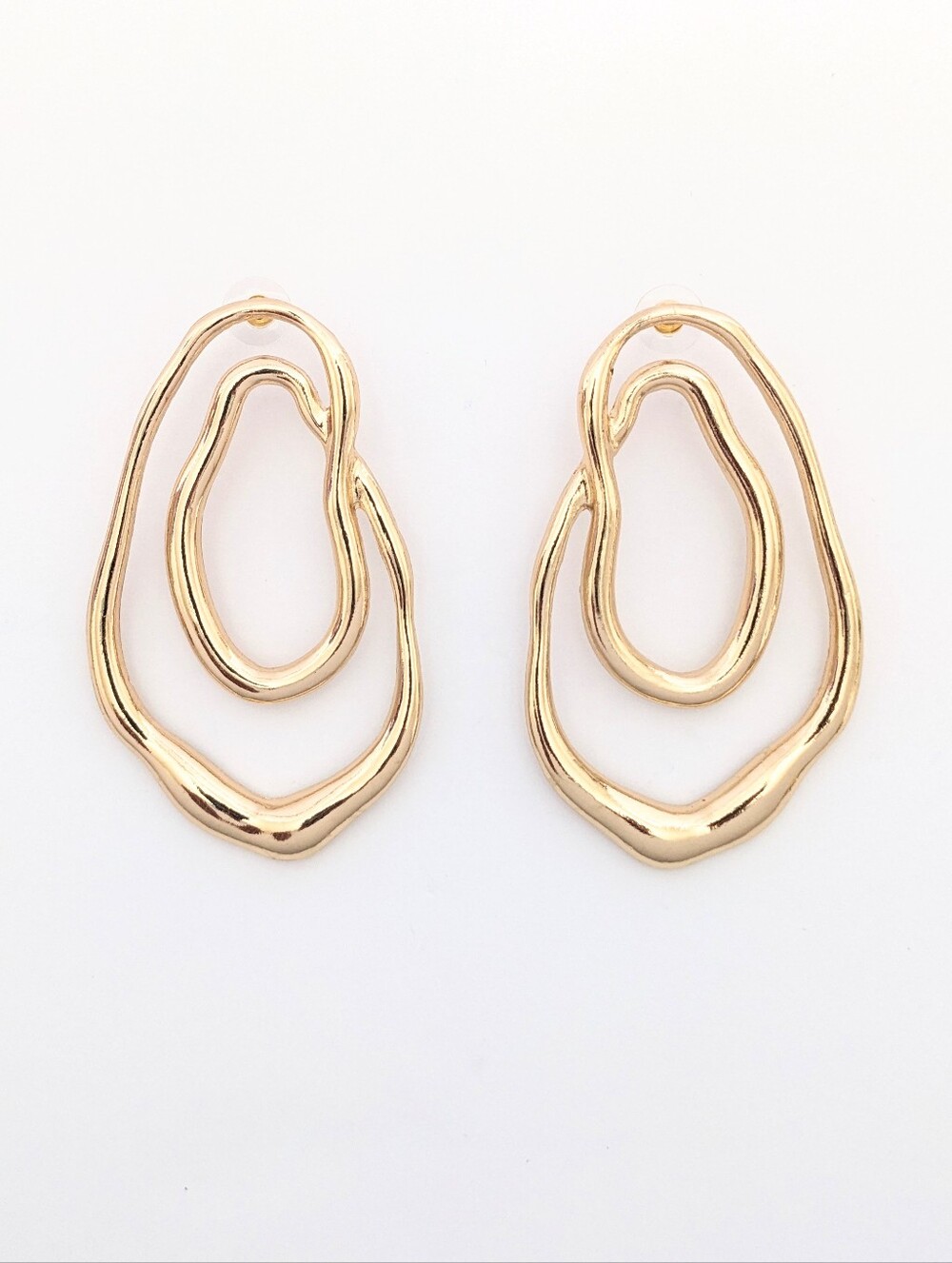 Gold Organic Loop Earrings